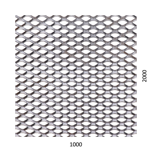 tahokov Fe kosočtvercová oka: 22x12mm, můstek: 3mm (2000x1000x2mm)